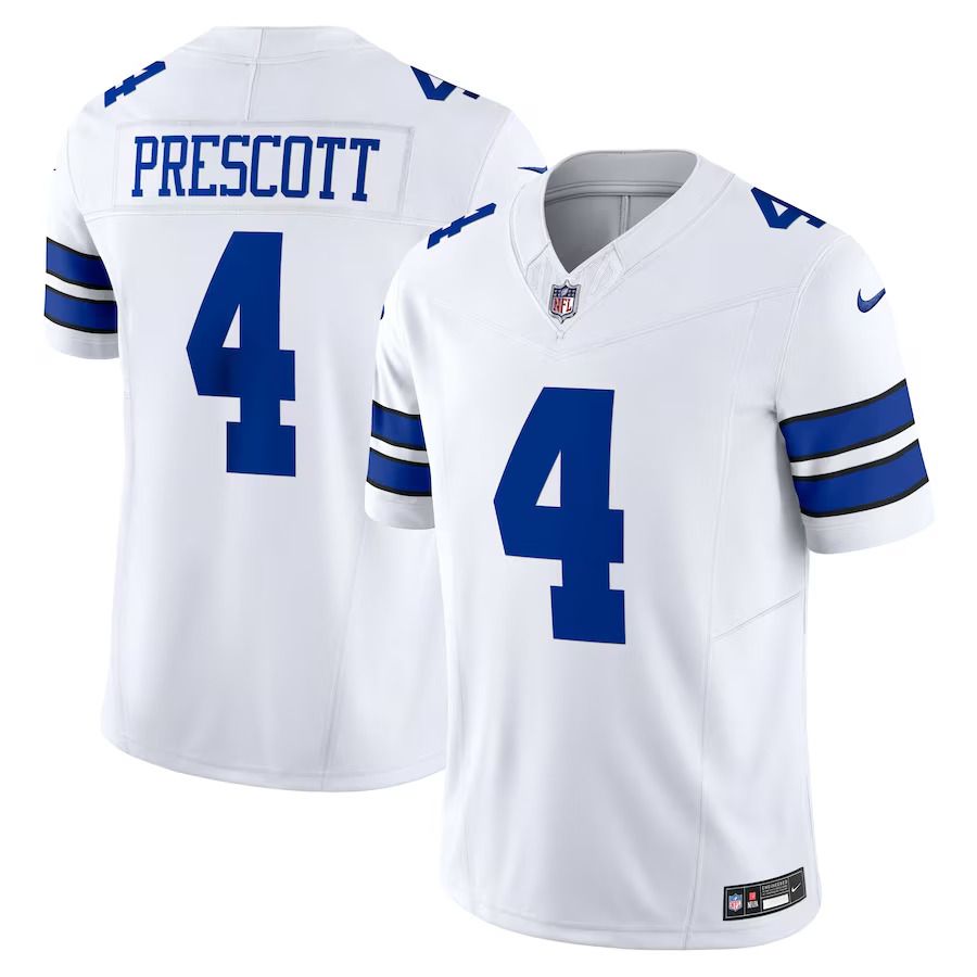 Men Dallas Cowboys #4 Dak Prescott Nike White Vapor F.U.S.E. Limited NFL Jersey